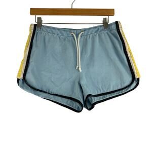 Vintage Old Navy Shorts Retro Athletic Cotton Women's Small Blue Yellow Stripe